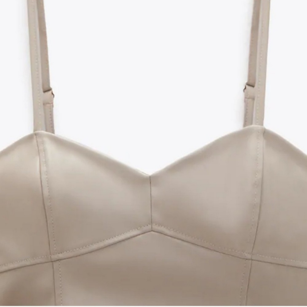 Zara Faux Leather Stone Crop - Picture 3 of 6